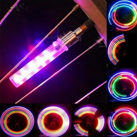 LED daugiaspalviai dviračio ventiliai (2vnt.)